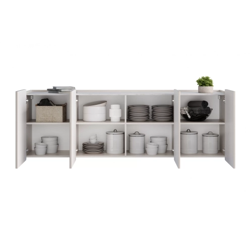 Komoda Malmi 200 cm wisząca - kaszmir / crema bianca / czarny